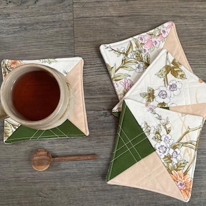 Fabric quilted coasters - set of 4