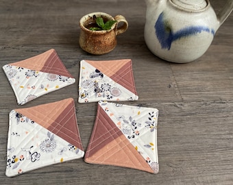 Quilted Coasters - Set of 4 Fabric Coasters