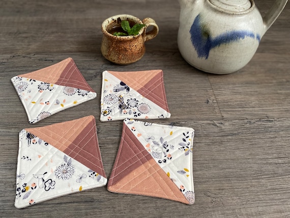 Quilted Coasters - Set of 4 Fabric Coasters