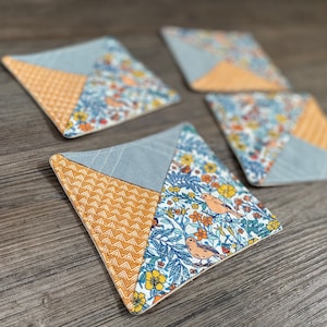 Fabric Quilted Coasters - Set of 4