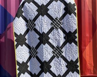 Black and White Baby Quilt - Patchwork Quilt - 41” x 49.5”