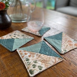 Fabric quilted coasters- Set of 4