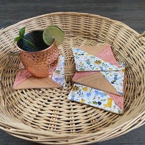 Quilted Coasters - Set of 4 Garden Cats