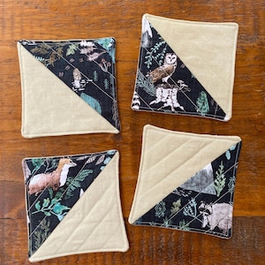 Fabric Quilted Coasters - Set of 4