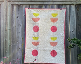 Pink and Yellow Baby Quilt - 33” x 45”