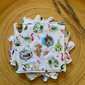 Fabric Christmas Coasters - Set of 4