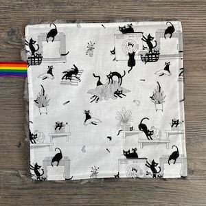 Couverture adorable chat noir pour bébé avec envers Minky