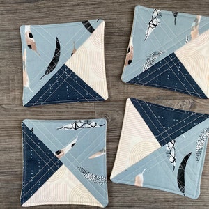 Fabric Quilted Coasters Set of 4 image 6