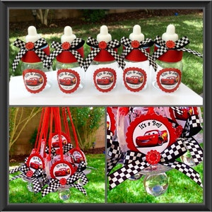 12 Disney Cars baby shower favors-cars baby shower- disney cars - boy baby shower-baby shower favor-small  bottle 3.5"