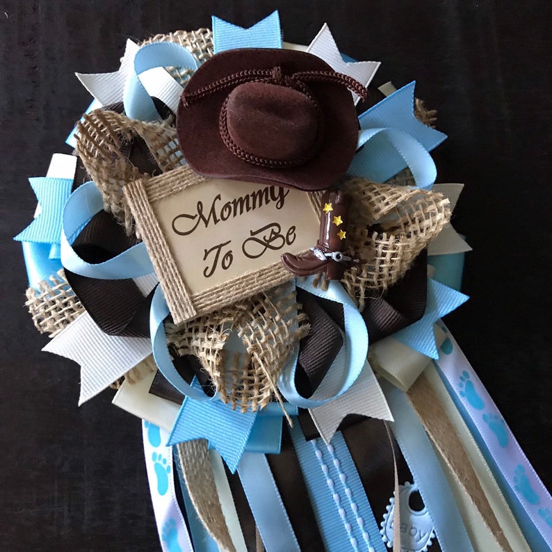 Little Cowboy baby shower mommy to be pin cowboy baby shower | Etsy