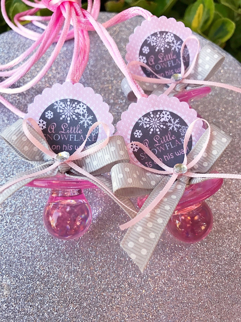 baby it/'s cold outside-winter winter baby shower-pink and silver baby shower-girl baby shower 12 plastic pacifiers baby shower favors