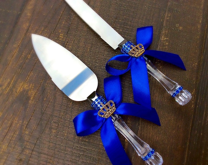 Royal Blue Baby Shower Knife Cake Setlittle Prince Baby Shower Cake