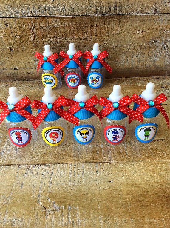 12 Small 3 5 Super Hero Baby Shower Super Hero Baby Etsy