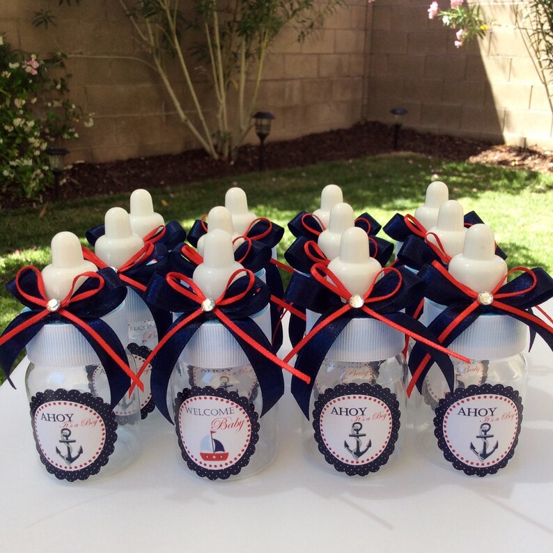 12 Small 3 5 Nautical Baby Shower Favors Anchor Bottle Favor