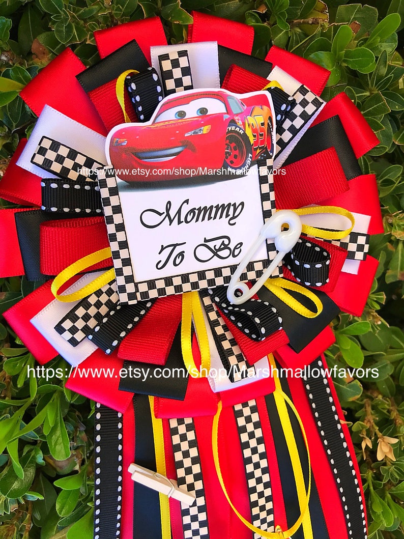 Cars baby shower mommy pin-cars baby shower mommy to be disney cars boy baby shower-baby shower cars-mommy to be corsage