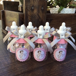 12 Vintage Little princess Baby shower favors-vintage little princess baby shower-vintage princess-pink and gray baby shower-pink and silver image 1