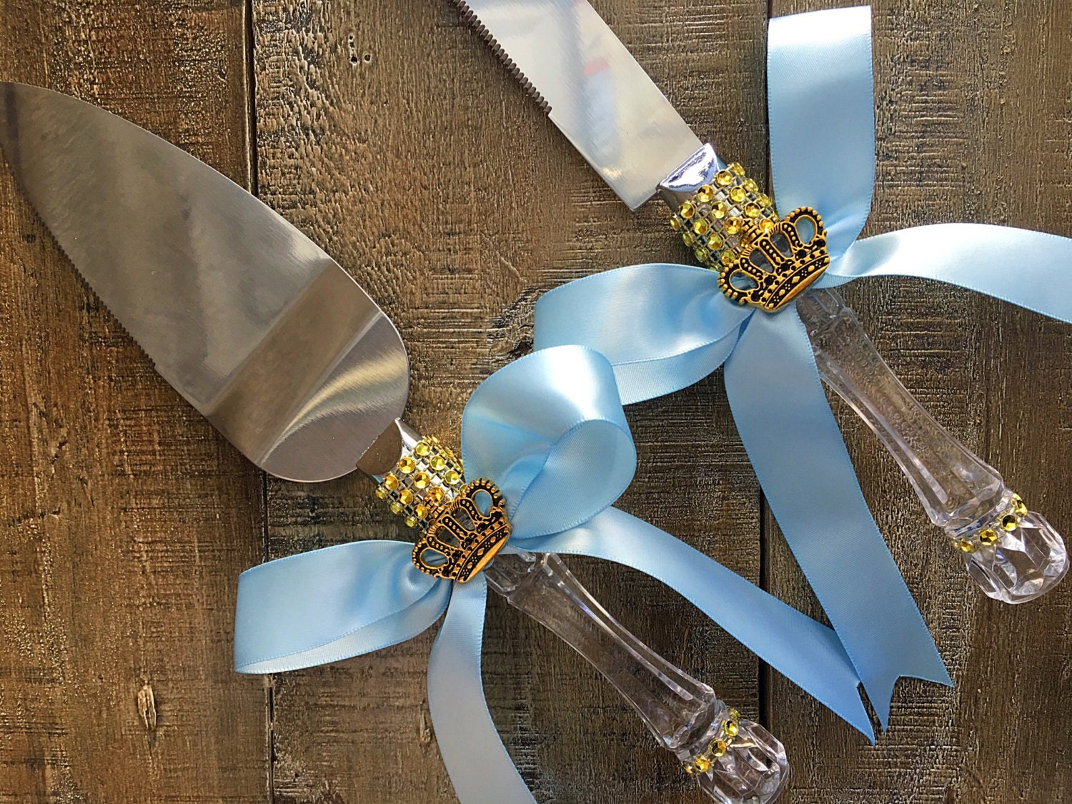 Royal blue Baby shower knife cake setLittle prince baby Etsy