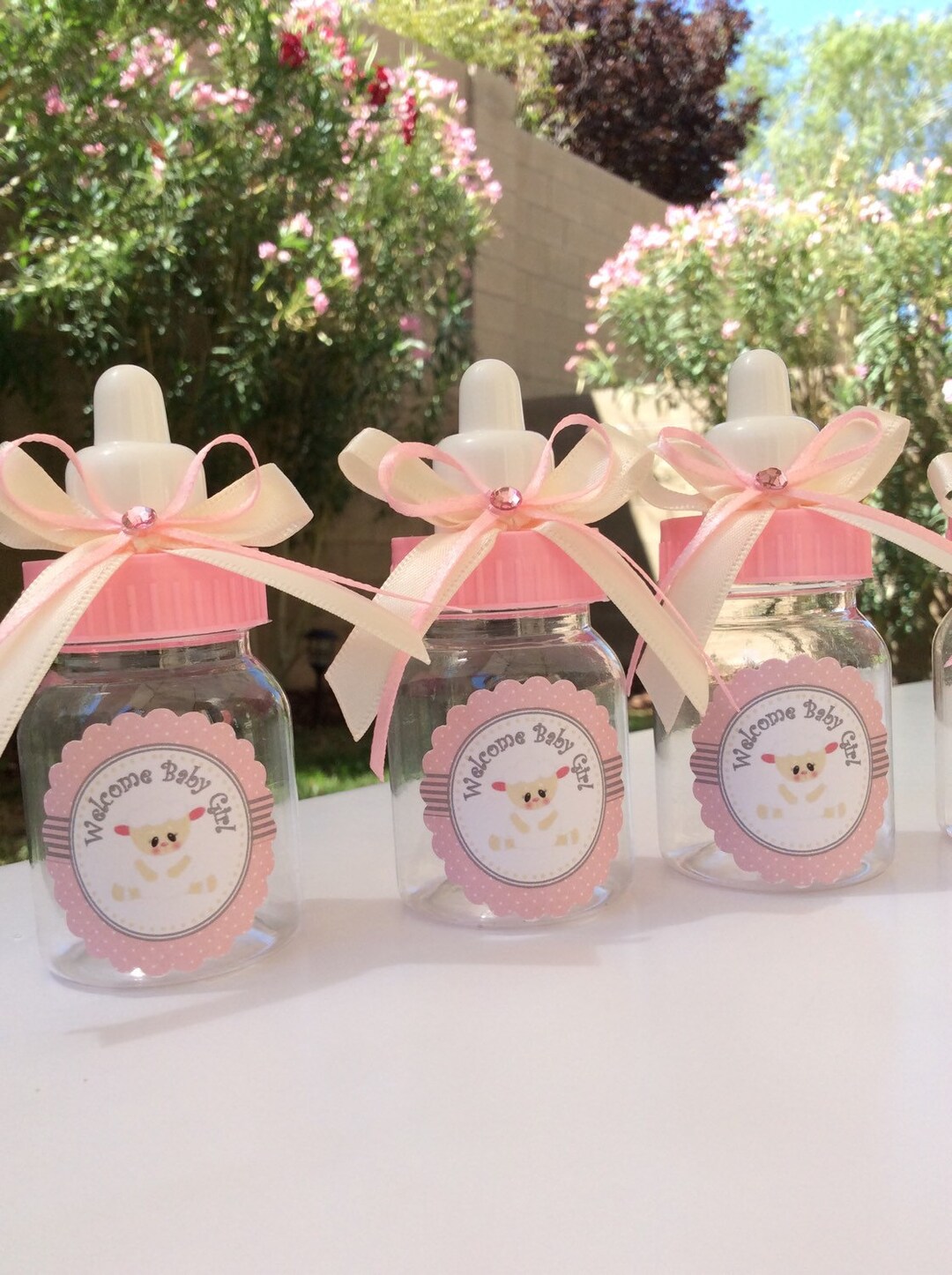 12 Little Sheep Baby Showersheep Baby Shower Favors Pink and Gray Baby