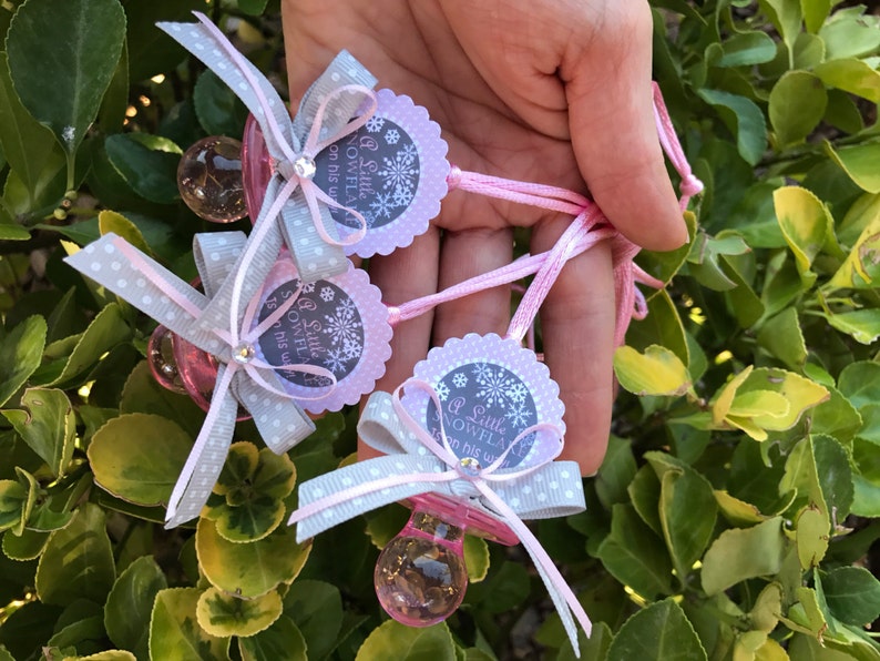 baby it/'s cold outside-winter winter baby shower-pink and silver baby shower-girl baby shower 12 plastic pacifiers baby shower favors