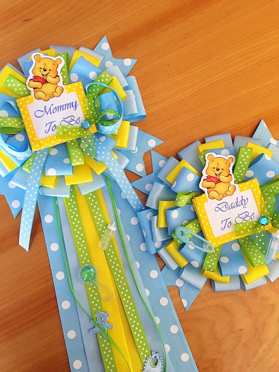 Winnie the Pooh baby shower corsage