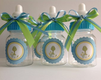 24 small 3.5" Baby dinosaur bottles - baby shower favors- dinosaur baby shower- baby dinosaur favor- boy baby shower