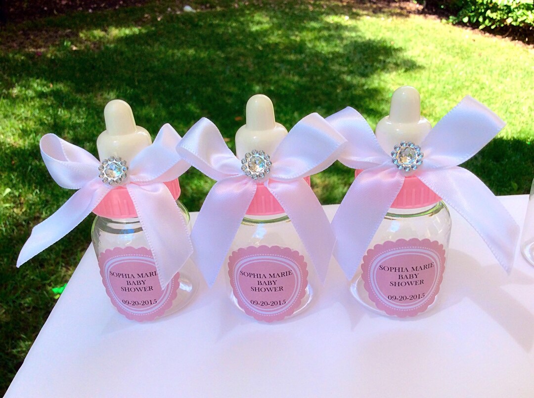 12 Small 3.5 Pink Baby Shower Favors Pink Bottle Favor Pink Baby Shower