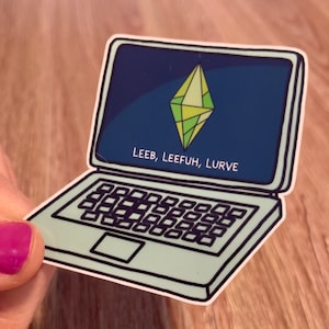 Leeb Leefuh Lurve Sims 4 Sticker | Simlish Sticker | Sims Fanart | Sims 4 Laptop Decal