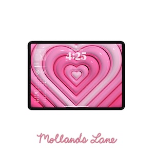 Sfondo 3D per tablet con cuori rosa scuro ripetuti, download digitale, compatibile con iPad