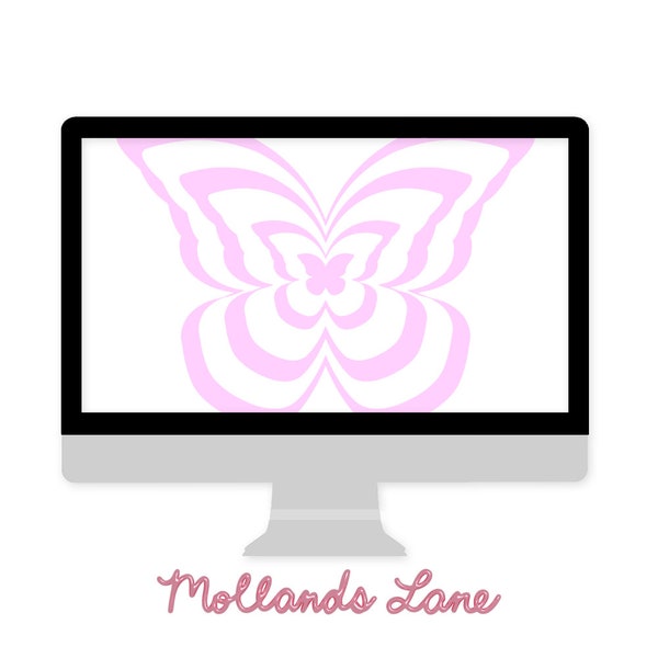 Repeating Light Pink Butterfly Desktop Wallpaper - Computer Wallpaper - Digital Download