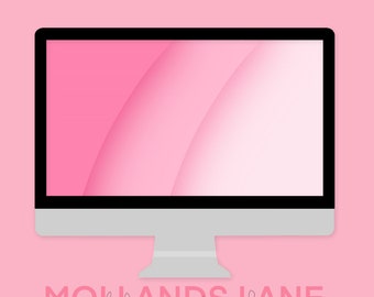 Papier peint courbes roses - Fond d'écran d'ordinateur - Téléchargement numérique