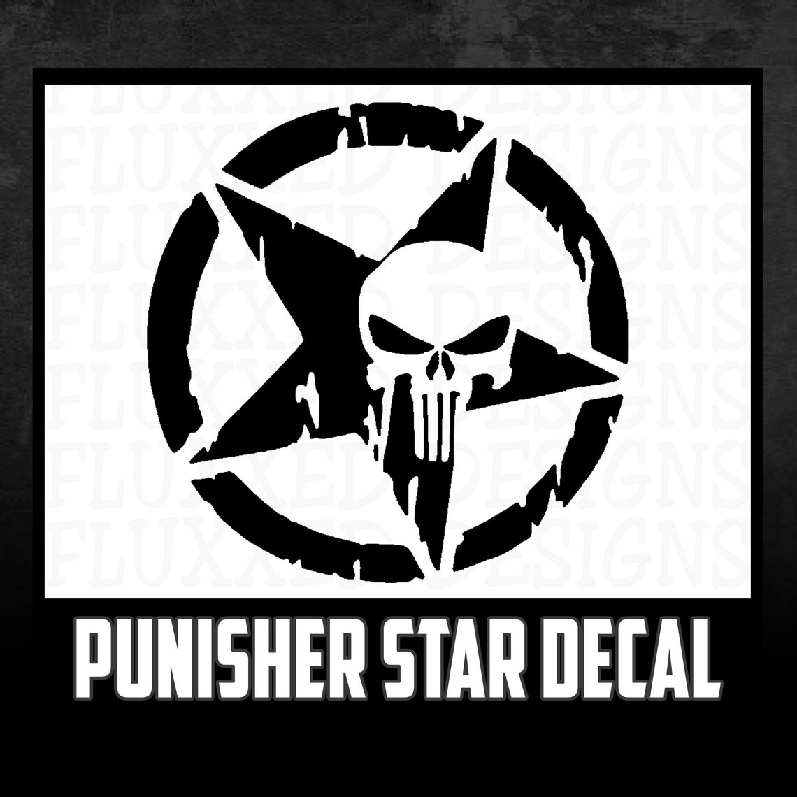 Punisher Star Grunge Vinyl Decal Sticker - Etsy