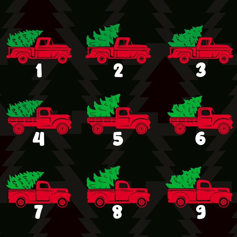 Christmas Tree Truck Rustic Vinyl Decal Sticker