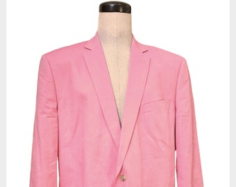 Ken Enough Stafford sports coat in a pink cotton lined with check polyester | Size 52 Regular fit