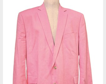 Ken Enough Stafford sports coat in a pink cotton lined with check polyester | Size 52 Regular fit