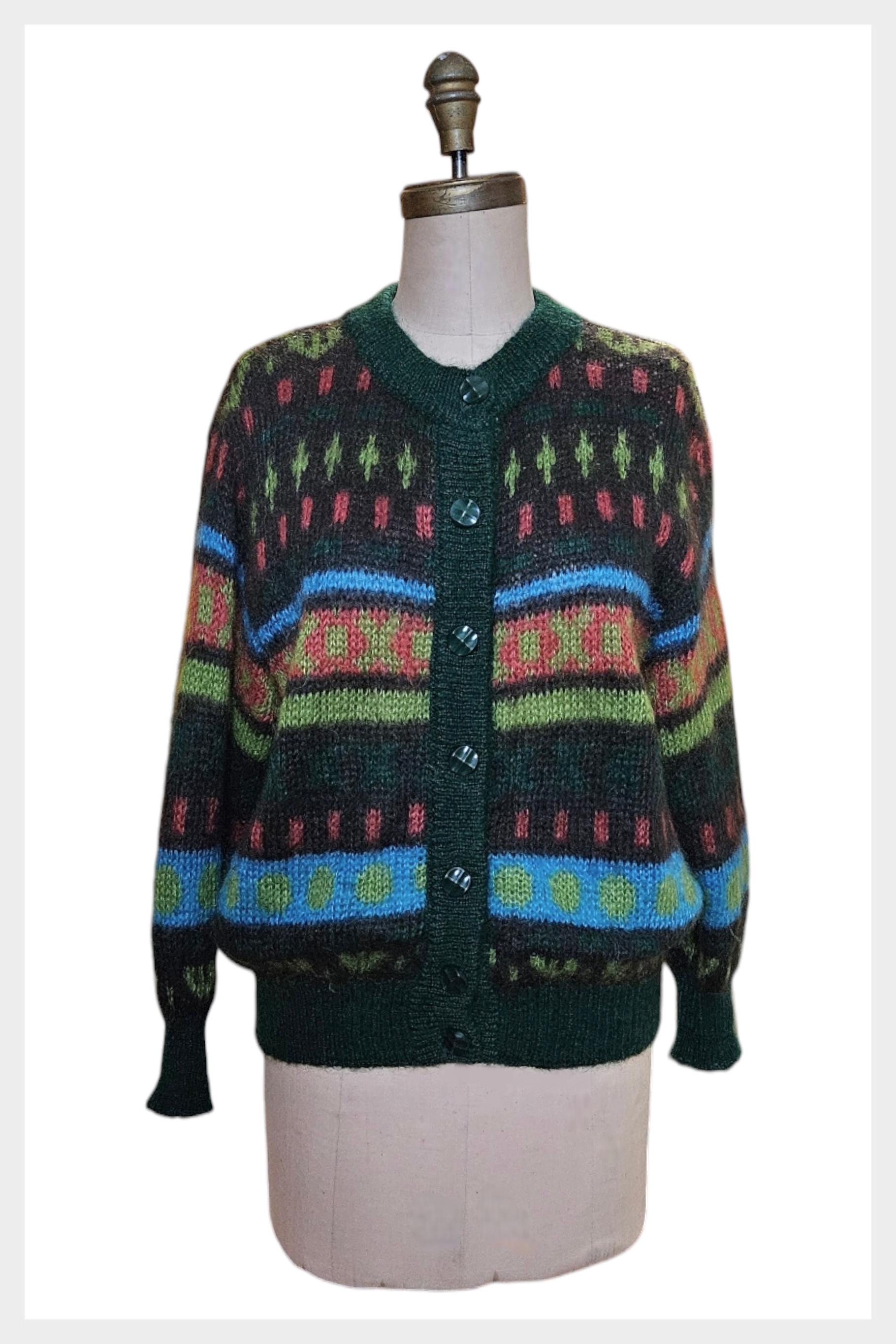 福袋 オンライン Italian 80s | Cardigan Knit Mohair 1980s Knit Size | Sweater カーディガン