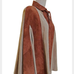 Vintage Cape: Gorgeous Rare Vintage 1970s Brown and Tan