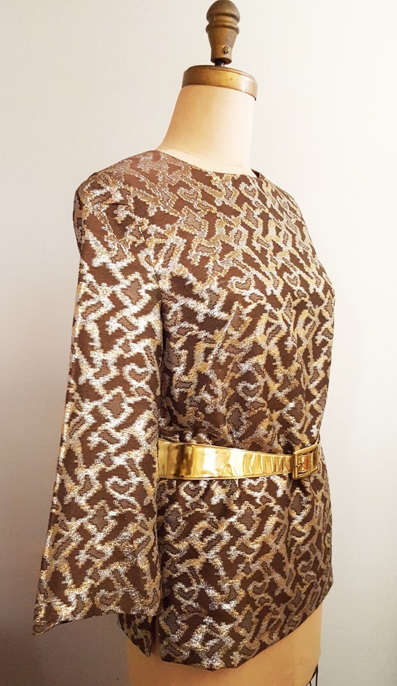 1960s animal print lame evening top - image 2