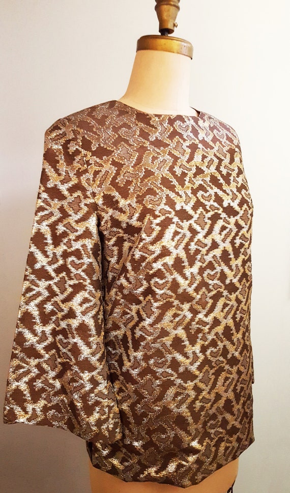 1960s animal print lame evening top - image 4