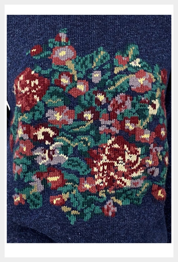 Vintage Northern Reflections wool floral blend sw… - image 5