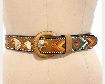 Vintage Milor genuine leather belt Size 31 Vintage Milor Genuine Leather Belt Size 31 Made in Hong Kong  main image 4