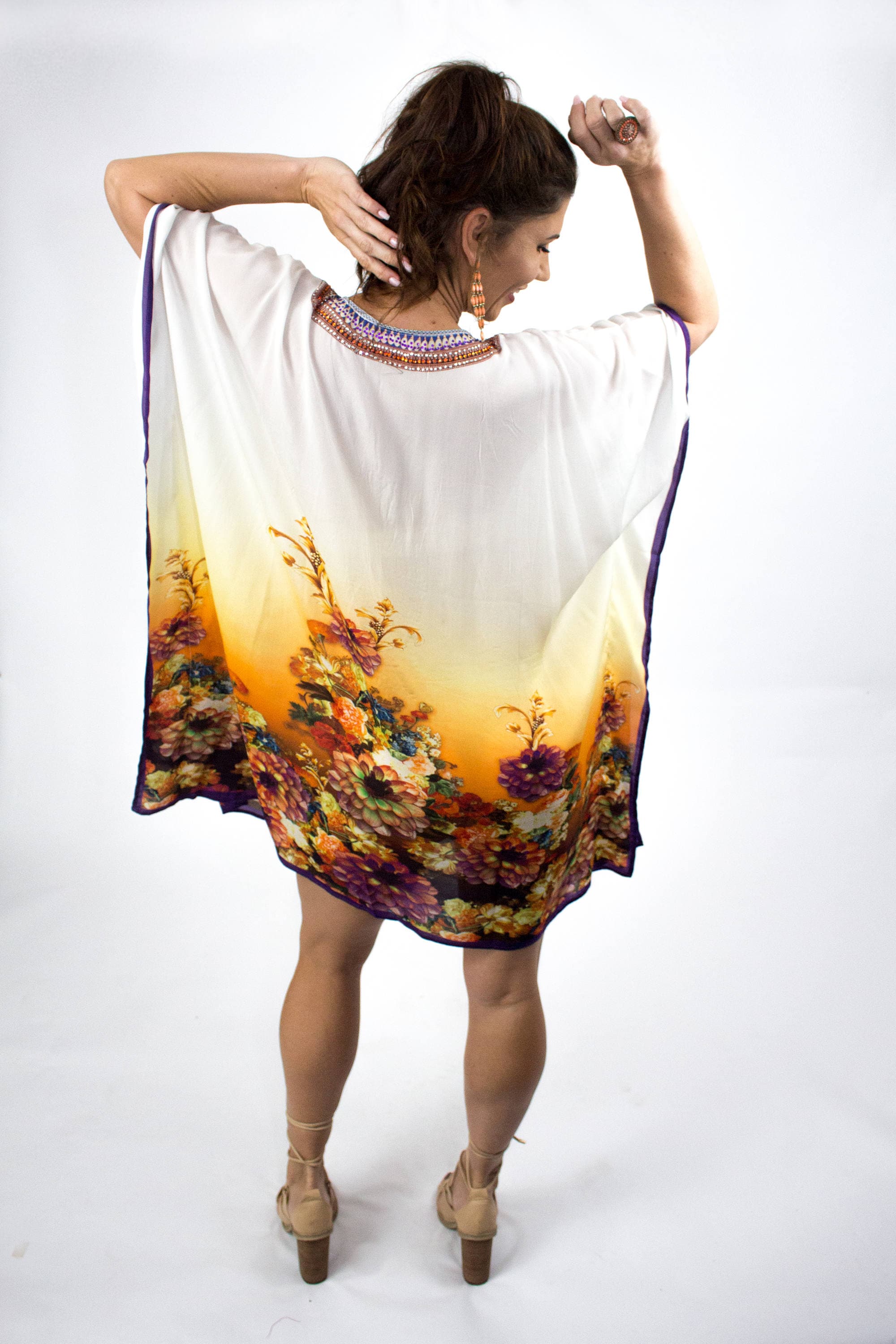 Lady Tribal Women Plus Size Polyester Beach Kaftan Dress for Women