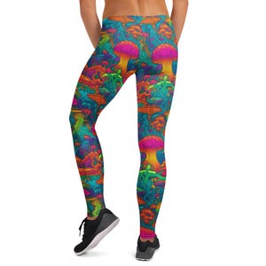 Psychedelic Trippy Mushroom Leggings | Festival | Rave