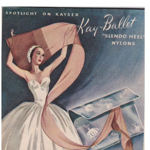 Classic Elegance: Collectible 1950&#39;s Kayser Lingerie Print Advertising - Vintage Decor