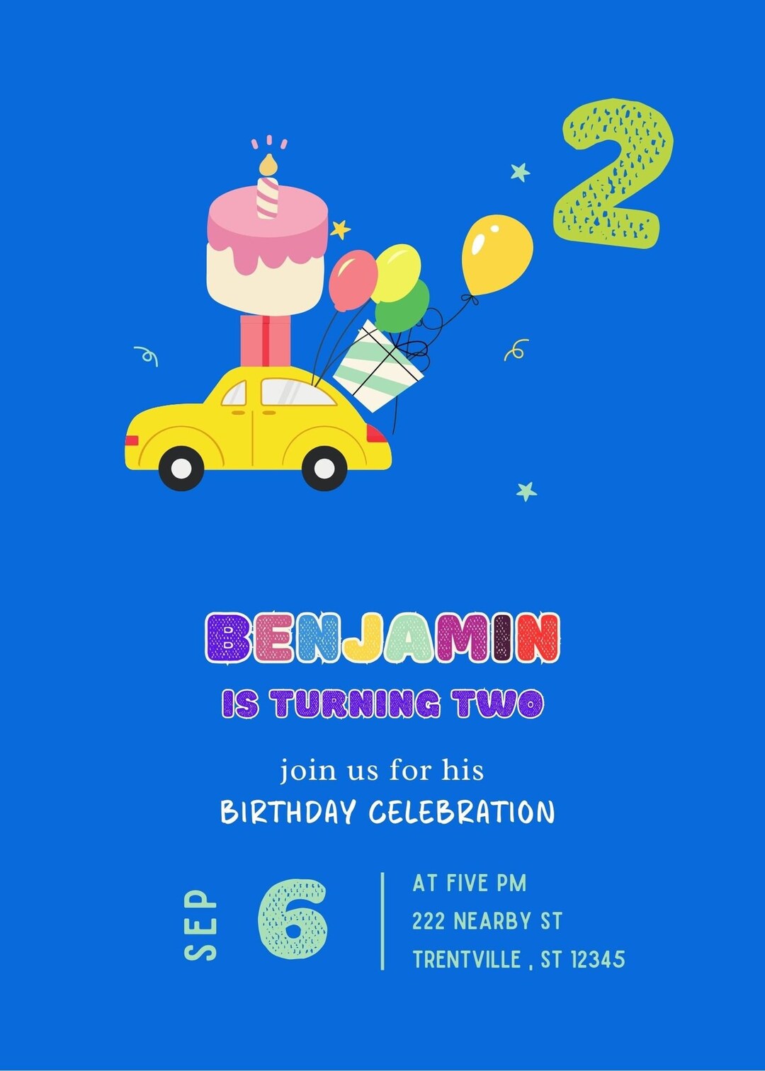 Children's Birthday Invitation Template Digital Download, Boy's ...