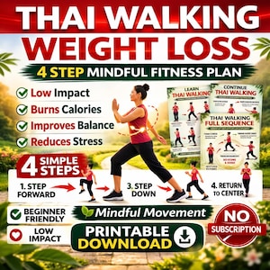 Thai Walking Weight Loss Plan | 4 Step Mindful Fitness Printable