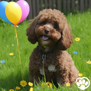 Tarjeta de feliz cumpleaños personalizable para amantes de los Cavoodles: 5 x 7 pulgadas, complete sus propios deseos, imprima en casa, diseño activo