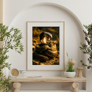 Close Encounters | Snake & Prey Snake Poster | Digital Download Wall Art | Dramatic Wildlife Print | Snake Decor | 16x20” - 8x10&quot;