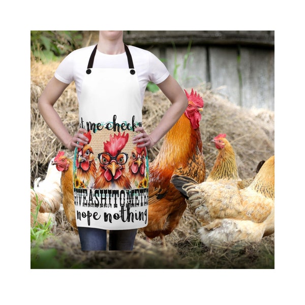 Funny Chicken Apron: Unique Clothing and Home Decor Gift for Him or Her with Boho Flair