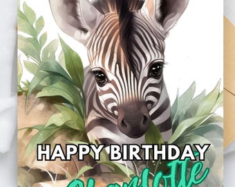 Personalized "Happy Birthday Charlotte" Card, 5 x 7in download and print at home