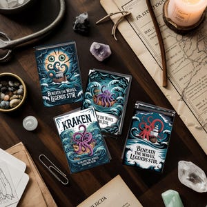 Printable Cryptid ATC Cards | Mystic Creatures Digital Download | Artist Trading Cards for Junk Journals & Crafting